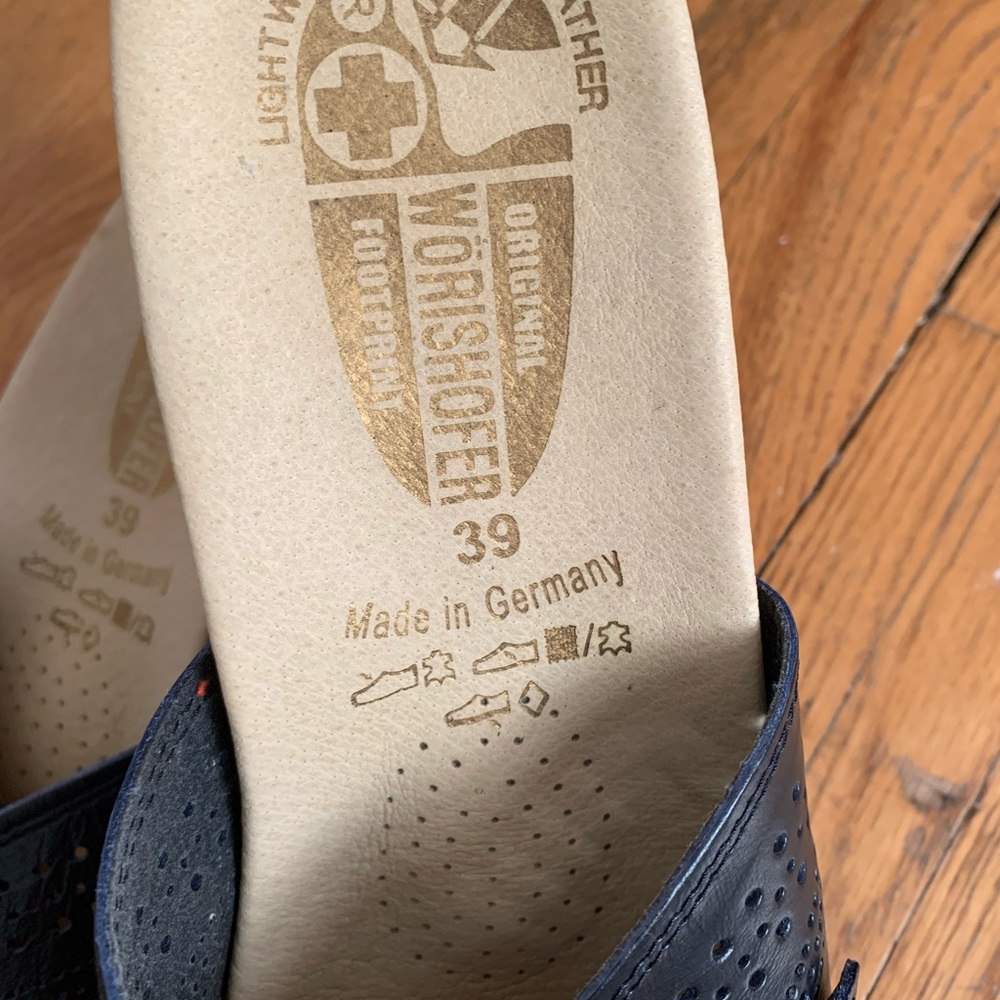 New Worishofer leather slides size 39